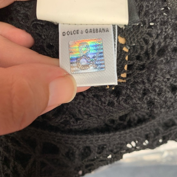 Dolce and Gabbana Size 40 black crochet beaded top - Picture 11 of 13